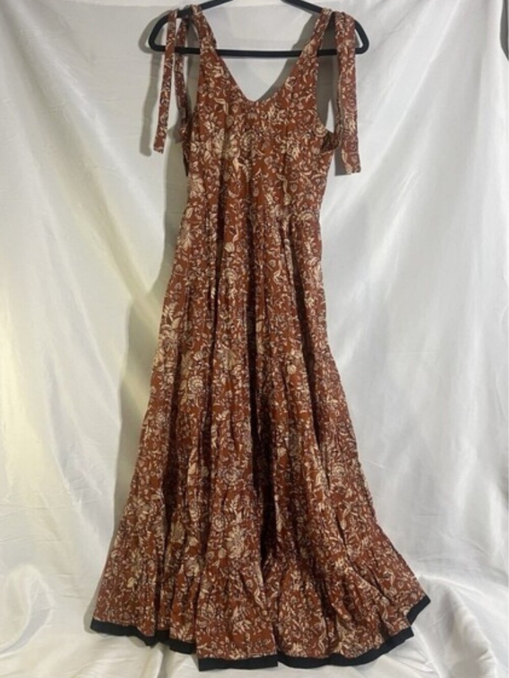 Free People Floral Kika Midi Dress in RED, Brown, and Black XS - Picture 5 of 7
